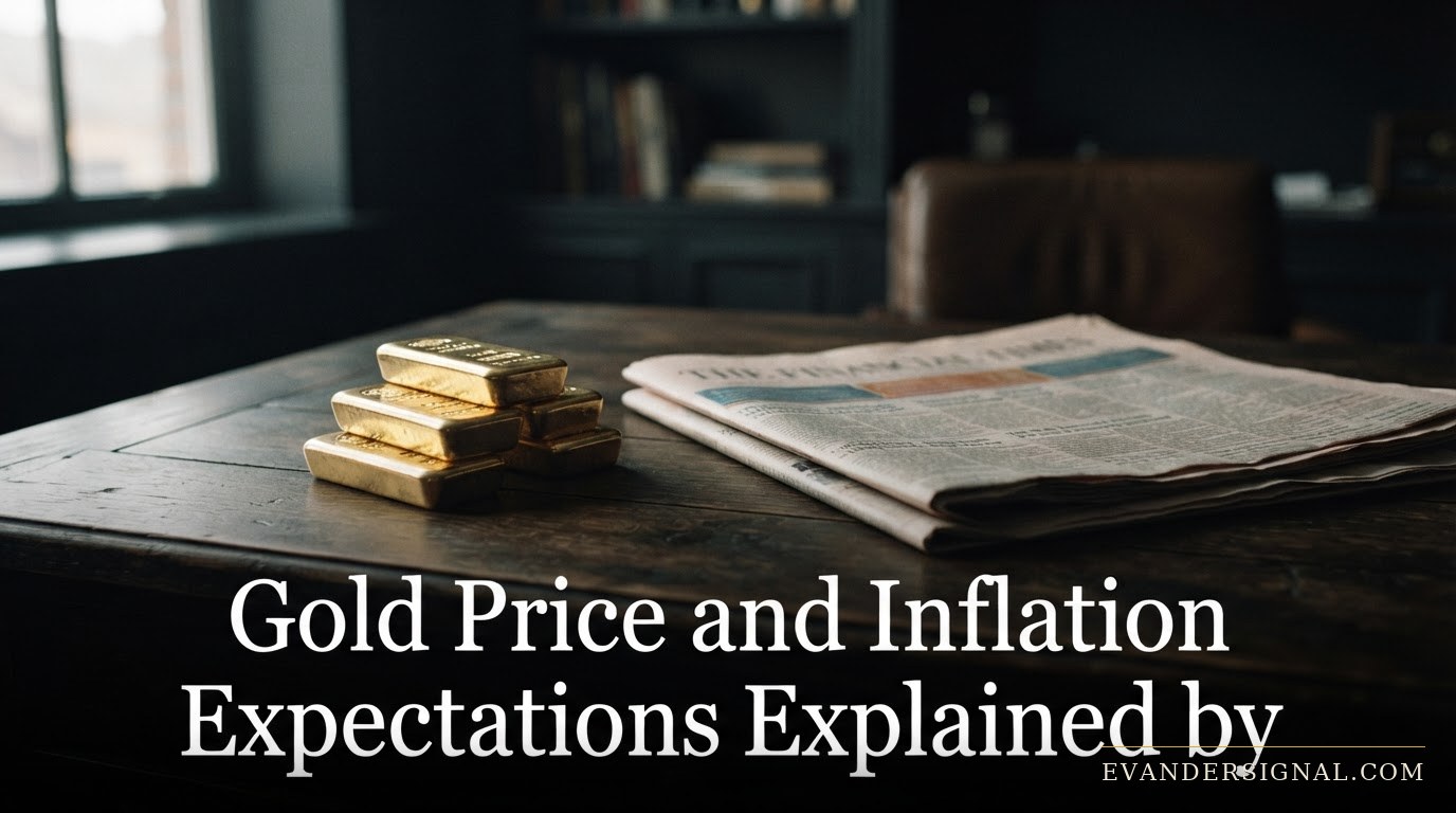 Gold bars on a desk beside a folded newspaper in moody editorial lighting, evoking market uncertainty